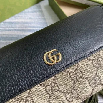 Gucci 546585 GG Marmont Řetízková Peněženka Černá
