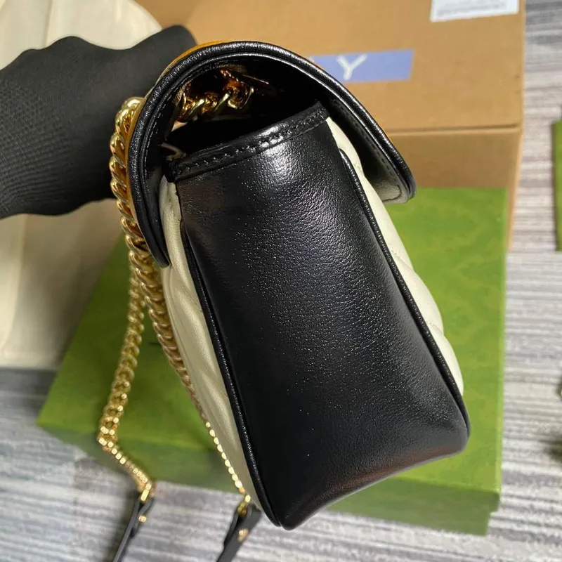 Gucci 443497 GG Marmont Malá Kabelka Přes Rameno Žlutá Bílá