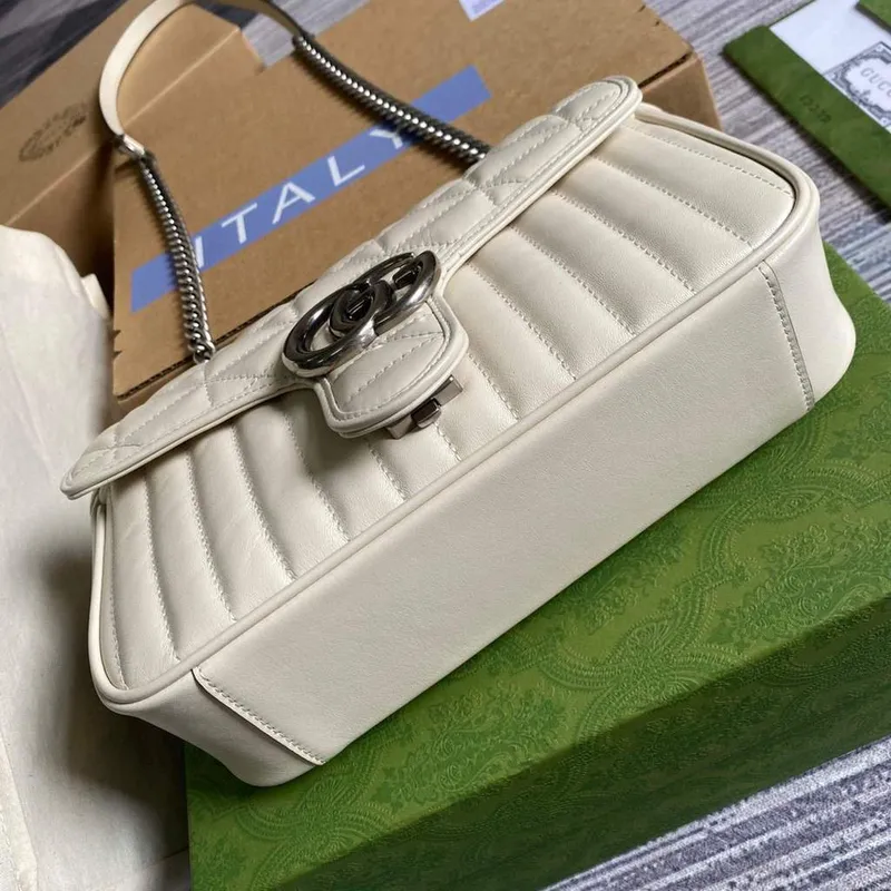 Gucci 443497 GG Marmont Malá Kabela přes Rameno Bílá