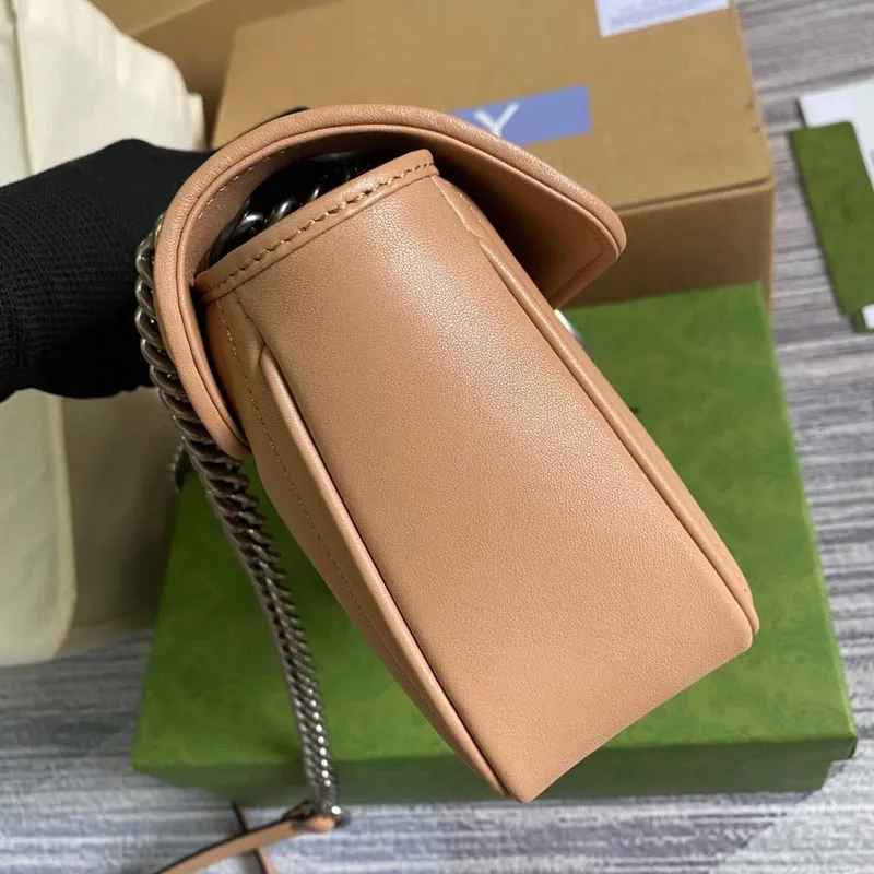 Gucci 443497 GG Marmont Malá Kabelka Přes Rameno Růžová Béžová