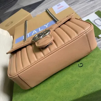 Gucci 443497 GG Marmont Malá Kabelka Přes Rameno Růžová Béžová