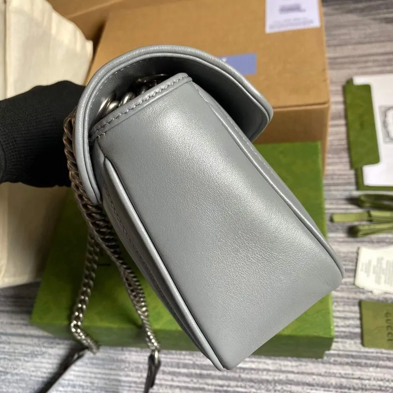 Gucci 443497 GG Marmont Malá taška přes rameno Šedá