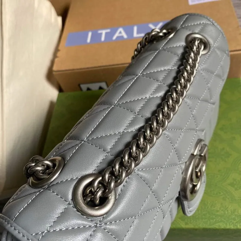 Gucci 443497 GG Marmont Malá taška přes rameno Šedá