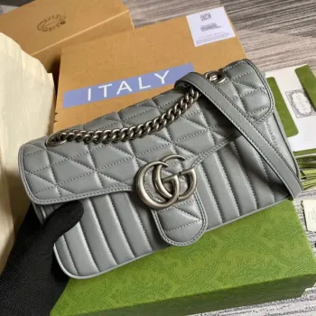 Gucci 443497 GG Marmont Malá taška přes rameno Šedá