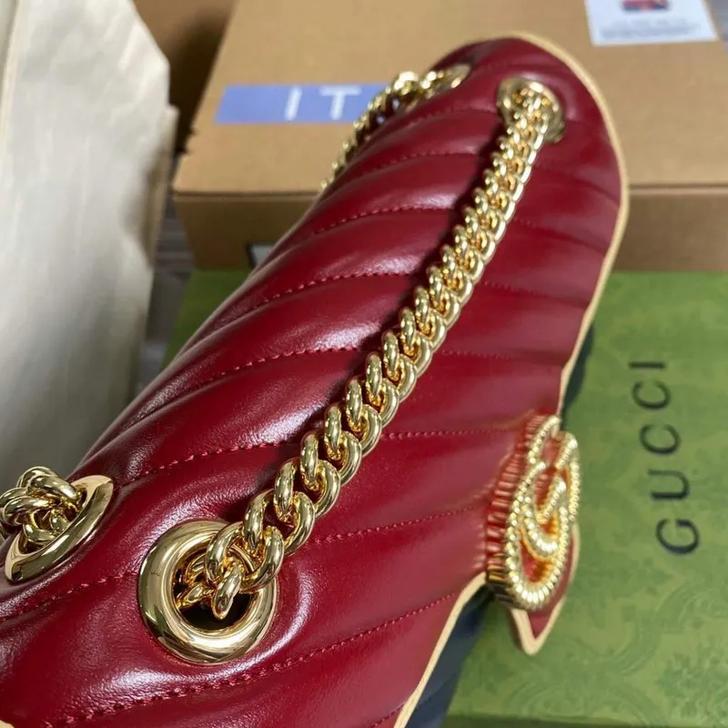 Gucci 443497 GG Marmont Malá Kabelka Přes Rameno Modrá a Červená