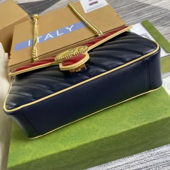 Gucci 443497 GG Marmont Malá Kabelka Přes Rameno Modrá a Červená