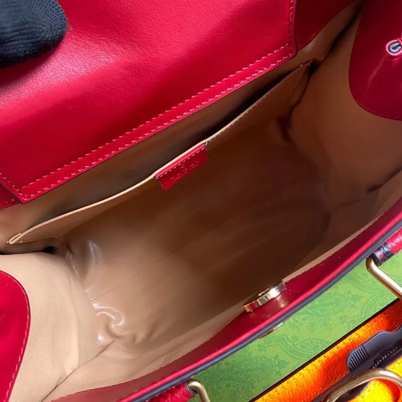 Gucci Diana Malá Taška Tote Hadí Rukojeť Taška 660195 Červená