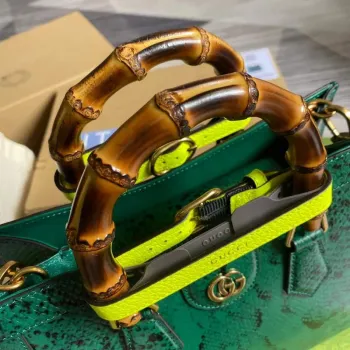 Gucci Diana Malá Taška Tote Hadí Rukojeť Taška 660195 Zelená