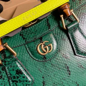 Gucci Diana Malá Taška Tote Hadí Rukojeť Taška 660195 Zelená