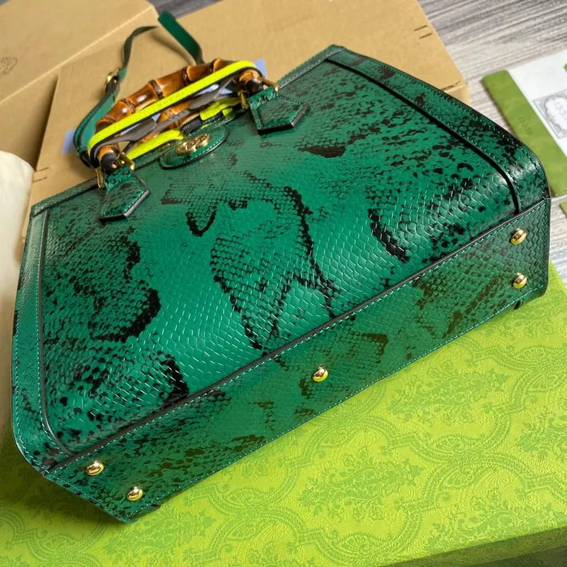 Gucci Diana Malá Taška Tote Hadí Rukojeť Taška 660195 Zelená