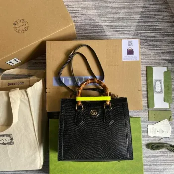 Gucci Diana Malá Tote Taška Hadí Rukojeť Taška 660195 Černá