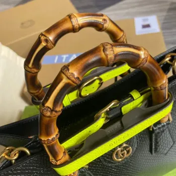 Gucci Diana Malá Tote Taška Hadí Rukojeť Taška 660195 Černá