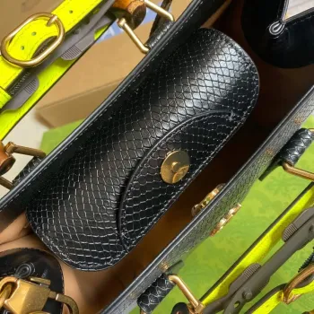 Gucci Diana Malá Tote Taška Hadí Rukojeť Taška 660195 Černá