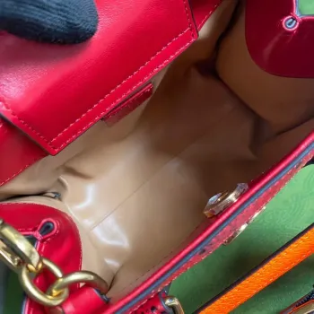 Gucci Diana Mini Tote Bag Hadí Taška s Horním Uchem Gucci 655661 Červená