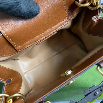 Gucci Diana Mini Tote Bag Krokodýlí kůže Taška s horním uchem Gucci 655661 Hnědá