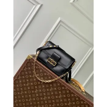 LV M25209 Louis Vuitton Dauphine Soft MM Taška Černá