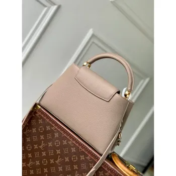 LV M12935 Louis Vuitton Capucines MM Kabelka Galet Šedá
