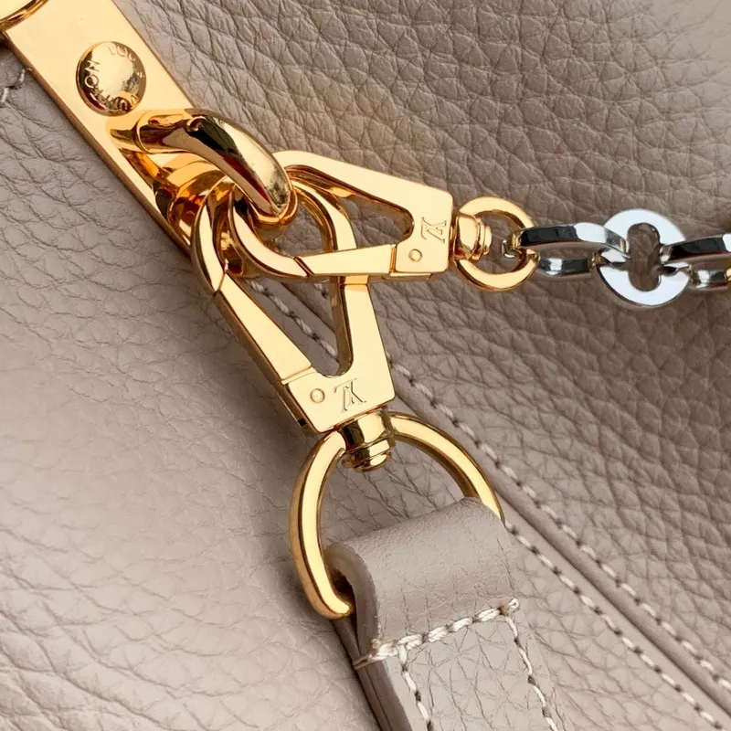 LV M12935 Louis Vuitton Capucines MM Kabelka Galet Šedá