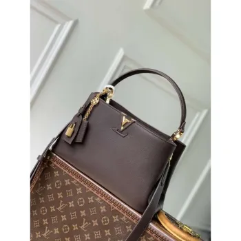LV M12927 Louis Vuitton Capucines MM Souple Taška Hnědá čokoláda