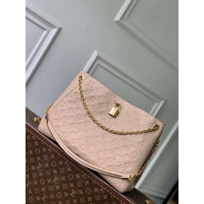 LV M14324 Louis Vuitton Anytime MM Kožená taška z hovězí kůže Písek