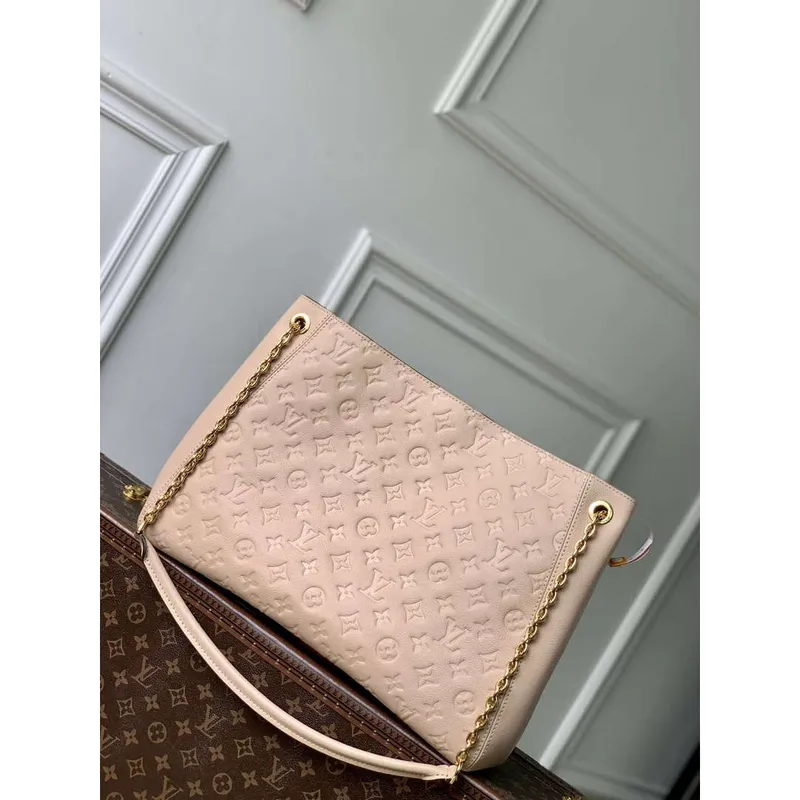 LV M14324 Louis Vuitton Anytime MM Kožená taška z hovězí kůže Písek