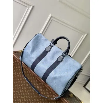 LV M14837 Louis Vuitton Keepall Bandoulière 50 Taška Modrá