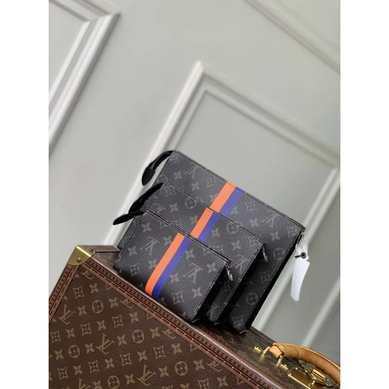 LV P01957 Louis Vuitton Trio Toaletní Pouch Mon Monogram Černá