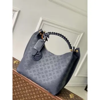 LV M14310 Louis Vuitton Carmel Mahina telecí kůže Kabelka Námořnická modrá