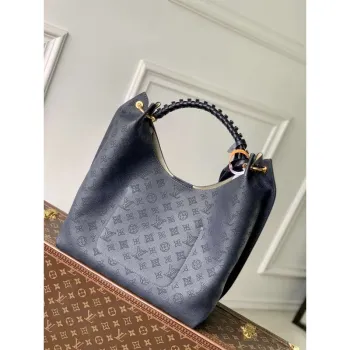 LV M14310 Louis Vuitton Carmel Mahina telecí kůže Kabelka Námořnická modrá