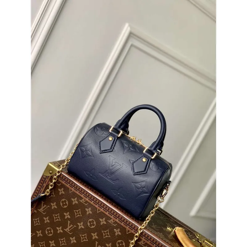 LV M58953 Louis Vuitton Speedy Bandouliere 20 Kabelka Tmavě Modrá