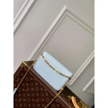 LV M14547 Peněženka na řetízku Louis Vuitton LV Bloom Taška Azurová Modrá