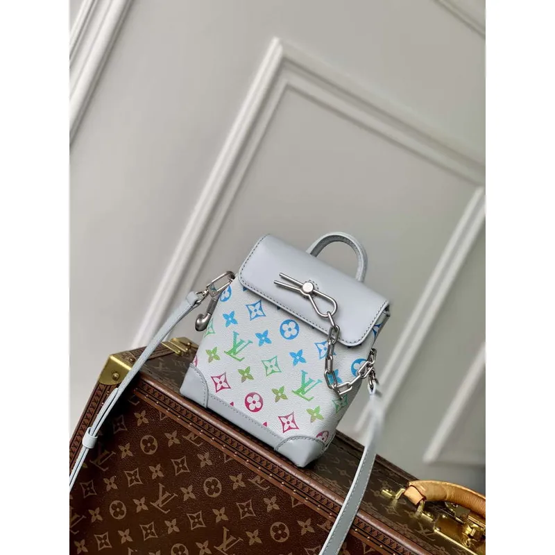 LV M13905 Louis Vuitton Nano Steamer Bag Šedý gradient