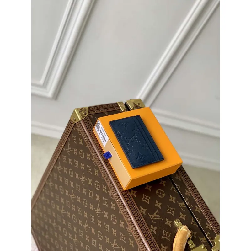 LV M14789 Louis Vuitton Dvojitý držák karet Námořnická modrá