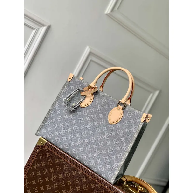 LV M13189 Louis Vuitton OnTheGo MM Taška Omytá Šedá
