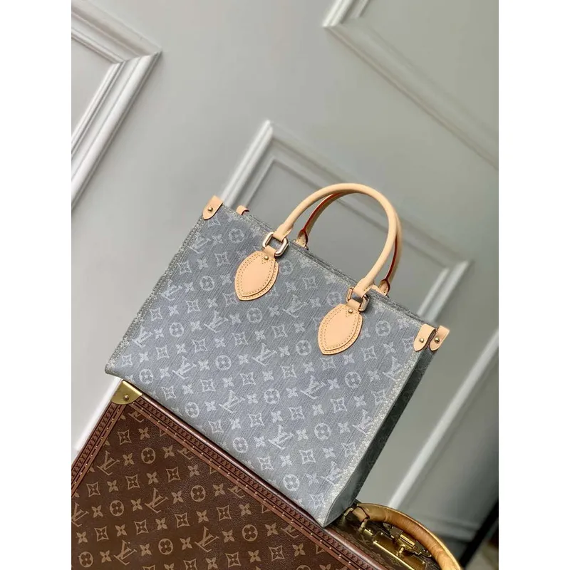 LV M13189 Louis Vuitton OnTheGo MM Taška Omytá Šedá