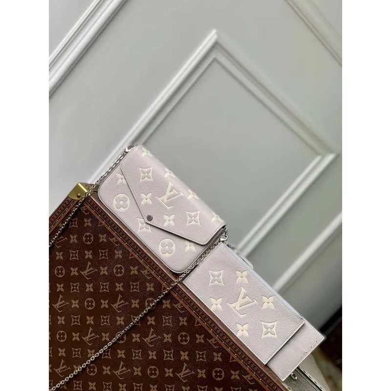 LV M14227 Louis Vuitton Félicie Pochette Taška Šedá/Quartz
