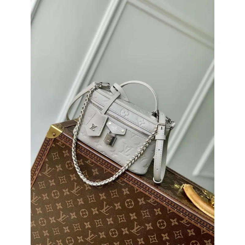 LV M13593 Louis Vuitton Vanity Chain Pouch Bag Brume Gray