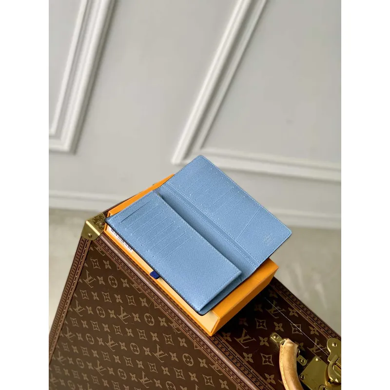 LV M14110 Louis Vuitton Brazza Peněženka Taigarama Modrá