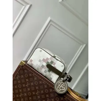 LV N00112 Louis Vuitton Locker Dopp Kit Damoflage Šedá Bílá