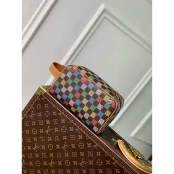 LV N00151 Louis Vuitton Locker Dopp Kit Damier Ebène Canvas