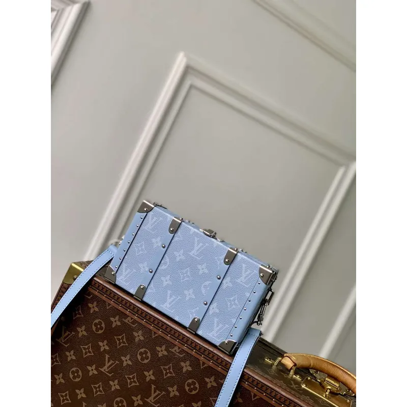 LV M13562 Peněženka Louis Vuitton Trunk Taigarama Denim Modrá