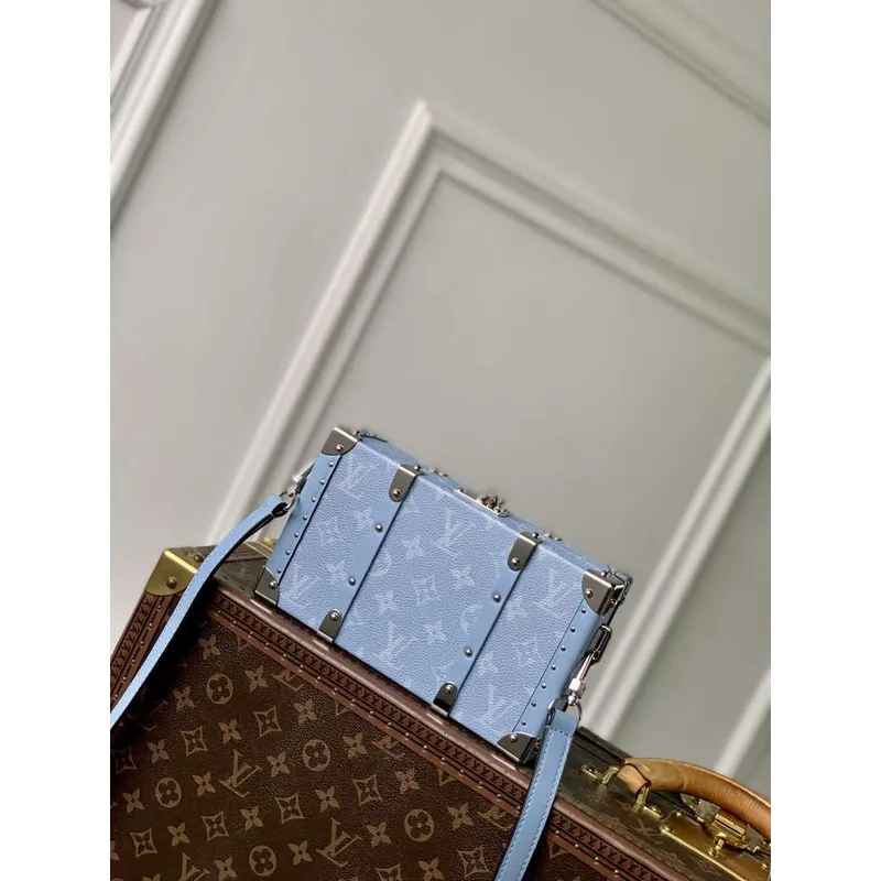 LV M13562 Peněženka Louis Vuitton Trunk Taigarama Denim Modrá
