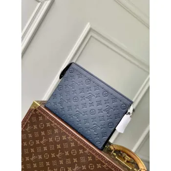 LV M61692 Louis Vuitton Pochette Voyage MM Taška Monogram Modrá