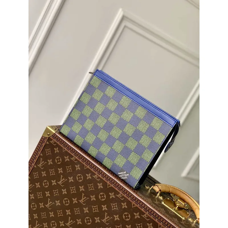 LV N00145 Louis Vuitton Pochette Voyage MM Taška Damier Graphite Plátno