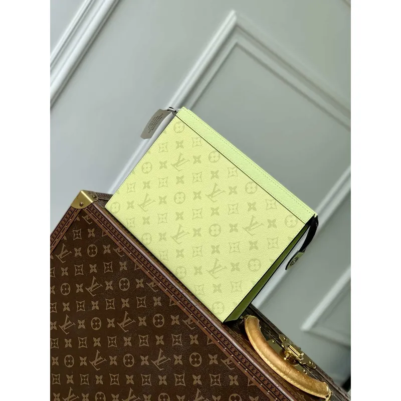 LV M14011 Louis Vuitton Pochette Voyage MM Taška Citronově Zelená