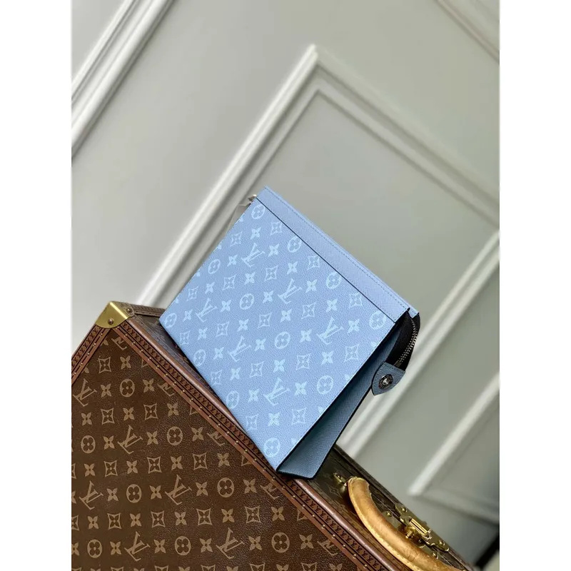 LV M14011 Louis Vuitton Pochette Voyage MM Taška Nebeská Modrá