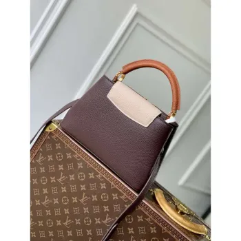 LV M12952 Louis Vuitton Capucines BB Taška z kůže Taurillon Čokoládově hnědá