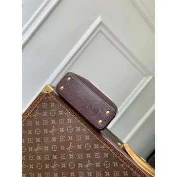 LV M12952 Louis Vuitton Capucines Mini Taška z kůže Taurillon Čokoládově hnědá