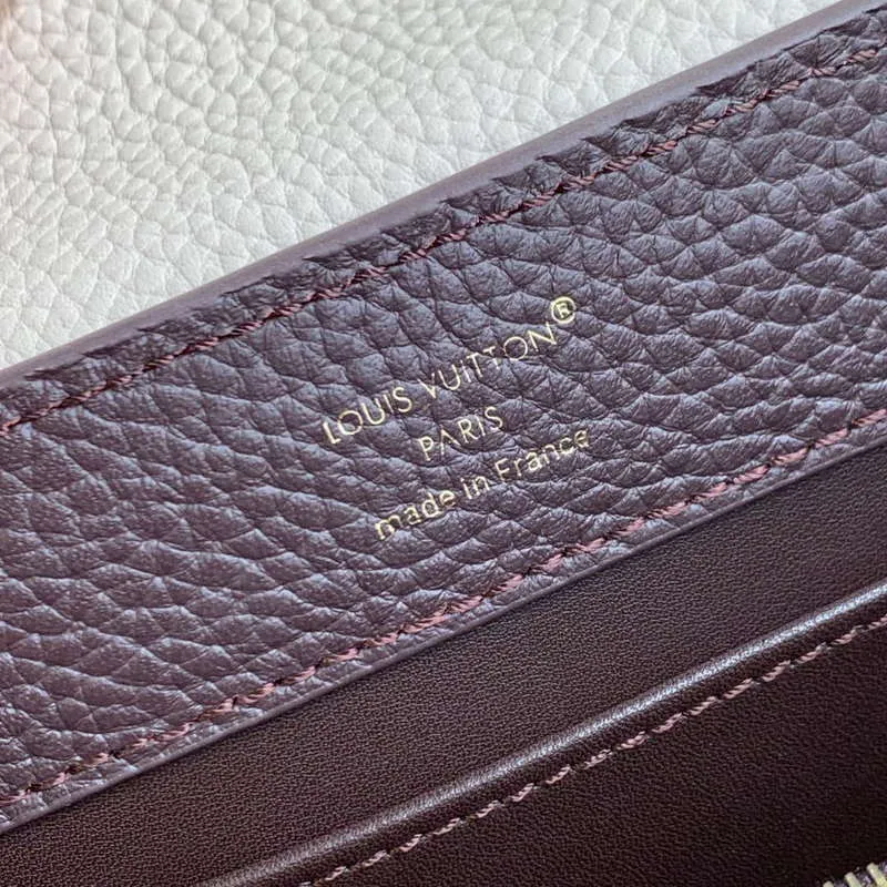 LV M12952 Louis Vuitton Capucines Mini Taška z kůže Taurillon Čokoládově hnědá