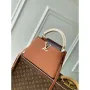 LV M14176 Louis Vuitton Capucines BB Taška z kůže Taurillon Hnědá